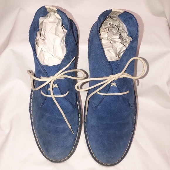 Barney’s New York Blue Suede Booties Made in Italy SZ 36 - Picture 2 of 8